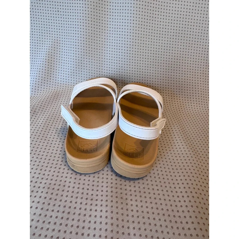 Reef Kids Water Vista Sandals White Tan EVA Strappy Backstrap Size 2